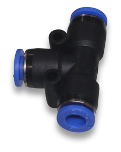 T-connector plastic pluggable f/hose PE 6/4mm